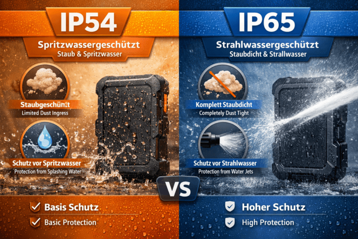 Vergleich IP65 vs IP54